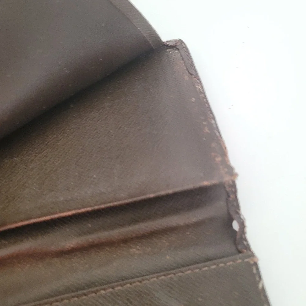 Louis Vuitton Taiga Long Wallet Ardoise Leather Bifold Card Holder MI1013 France